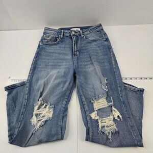 Almost Famous Women's Blue Denim Jeans Size 7 - Style MCPT28X-KA 4092‎ straight